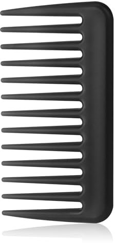 Tragbarer Styling Kamm, Schwarz Kamm für Locken Antistatisch Lockenkamm Bruchfest Reisekamm Kleiner Breiter Zahnkamm Entwirr Haarkamm Grob Afro Kamm für Langes, Kurzes, Lockiges, Nasses Haar