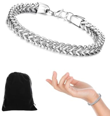 KGDUYC Bracciale Cubano in Acciaio Inox per Uomo e Donna, Braccialetto Catena Cubana, Lunghezza 21/22 cm, Larghezza 6/9/10/12 mm