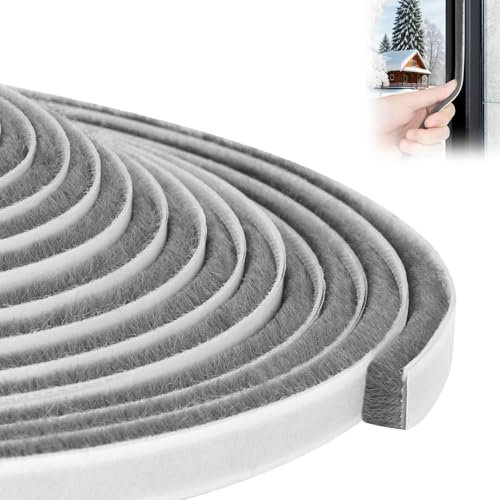 YOUSHARES Window Seal Strip - Door Insulation Strip 6M(L) x 9mm(W) x 5mm(T) Self-Adhesive Draft Excluder Tape for Door Sealing Strip, Window Insulation Tape(Grey)