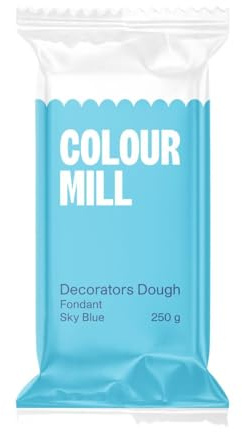 Colour Mill Decorators Dough Edible Cake Covering | Easy-to-Roll, Easy-to-Drape Fondant | Vanilla-Flavored Sugarpaste - 8.8 Ounce Sky Blue