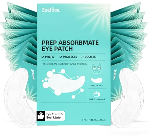 Patchs contour des yeux ZealSea Absorbmate – Booster d'absorption avancé pour le soin des yeux – Améliore la pénétration, hydrate, apaise 18 paires