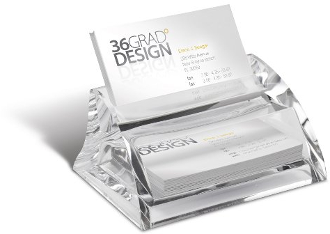 REFLECTS Visitenkartenständer/Visitenkartenspender aus hochwertigem Acryl DRAMMEN Transparent