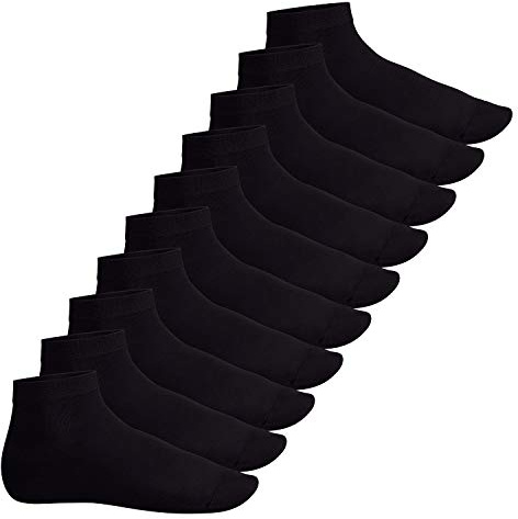 Footstar EVERYDAY! 10 Paar Damen Herren Quarter Socken - Schwarz 43-46