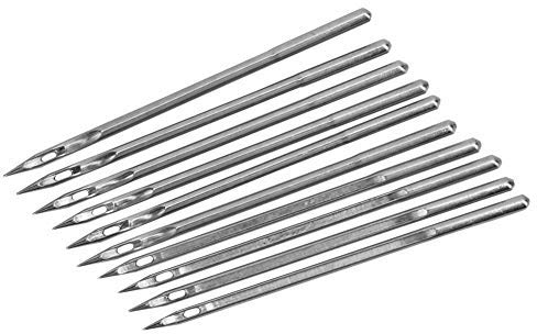 Kit de 10 Agujas de Acero Inoxidable Plateado para Reparación de Zapatos, Herramientas de Costura para Cuero, Modelo SL-26