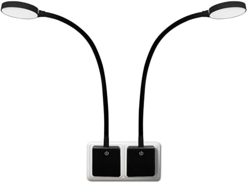 ENUOTEK Lamparas de Lectura Nocturna LED Regulable Tactil con Enchufe Aplique Pared Incorporado 4W 350Lm Luz Neutra 4000K Sin Función de Control Remoto Lot de 2