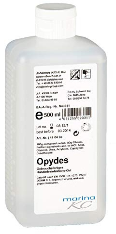 Kiehl Gel disinfettante per le mani contro virus, batteri, senza profumo, sgrassante, 500 ml = 1 flacone