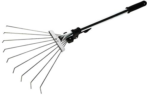 KOTARBAU® Mini rastrillo de Metal en Abanico, Rastrillo de Mano Ajustable 60-245 mm, Rastrillos para Trabajos de jardinería, Rastrillo pequeño para Limpiar y Alisar el Terreno, Herramientas de jardín
