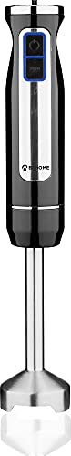 BEHOME Stabmixer Elektrischer, Pürierstab Edelstahl 800W|8 Geschwindigkeiten für Babynahrung, Suppe, Smoothies mit LED-Licht