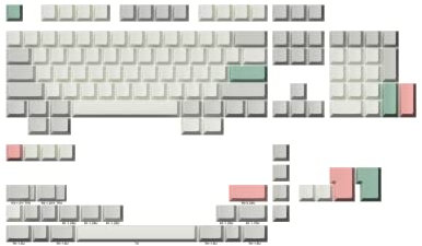 Ranked Leeres Premium-Tastenkappen-Set | 1,4 mm Dickes PBT | Cherry-Profil für Mechanische Tastatur (9009, 139 Tasten)