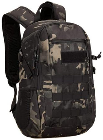 HUNTVP Sac à Dos Tactique,20L Petit Sac à Dos Scolaire Multifonction Militaire pour Chasse/Randonnée/Camping/Voyage/Cyclisme/Trekking/Scalade/en Plein air （Camo-20L）