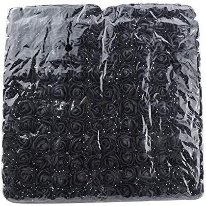 huaao 144 stücke Pe Künstlich Blume Rose Mini Schaumrosen 2 cm Künstliche Blumen Für Hochzeit Valentinstag Dekoration Handwerk Künstliche Blumen Kreative, Schwarz
