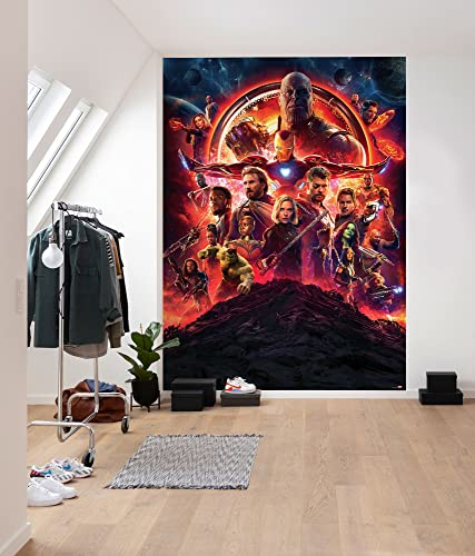 Komar Marvel Photo Wallpaper Avengers Infinity War Movie Poster - Size 184 x 254 cm, 4 Pieces, Colourful - Wallpaper, Children's Room, Teenager's Room, Thanos