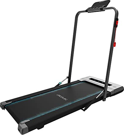 Cecotec Cinta de Andar Compacta y Plegable DrumFit WayHome 600 Pad. 550 W / 0,75CV, Superficie de Carrera de 100x40cm, Velocidad hasta 6km/h, Barra Plegable, Pantalla LCD, Altavoces y Mando