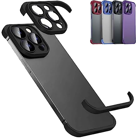 Lcmei Coque Antichoc aux Quatre Coins sans Bordure pour iPhone 14 13 Pro Max avec Protection d'objectif d'appareil Photo,Coussin d'angle de Luxe en Silicone Souple Bord de Protection Mince et léger