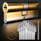 MiczucoYr Brass 35/35 Euro Cylinder Lock (70mm), Euro Door Barrel Lock, Anti-Pick, Anti-Bump, Anti Drill Barrel Profile Lock with 8 Keys, Door Lock with Key High Security