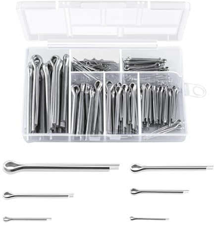 GullSkies 290 Stück Splinte Sortiment aus 304 Edelstahl mit Sortimentskasten–sicherungssplint und Federstecker in 6 verschiedenen Größen (M1,M2,M2.5,M3,M4,M5) für Autos, Wohnmobile und Gartengeräte