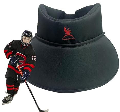 Hockey-Nackenschutz für Erwachsene, Nackenschutz für Hockey - Verstellbarer Eishockey-Nackenschutz, Schlüsselbeinschutz,Ergonomischer Sport-Halsschutz und Brustschutz für Erwachsene und Jugendliche