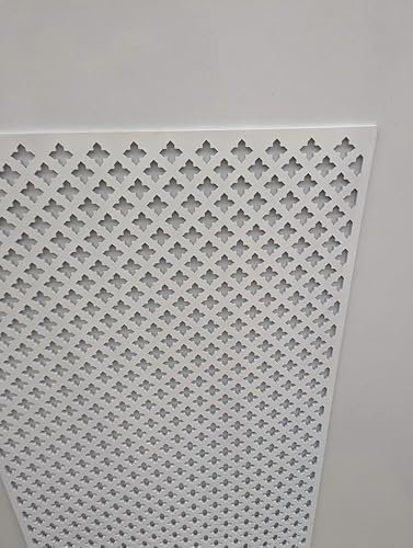 Grille de protection pour radiateur en bois découpé au laser - 6 mm d'épaisseur - En MDF - Motif croix KZ2 - Panneau de séparation mural - Taille des mailles (1200 mm x 620 mm) - Fabriqué au