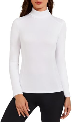 Harlamvar Womens Thermal Tops Turtle Neck Stretch Soft Warm Breathable Top