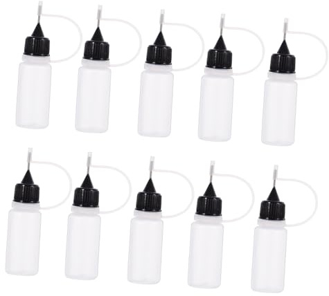 Hemobllo Lot de 10 Flacons Compte-Gouttes en PE Embout Aiguille Précis, Bouteille Souple Rechargeable pour Peinture Acrylique et Bricolage DIY