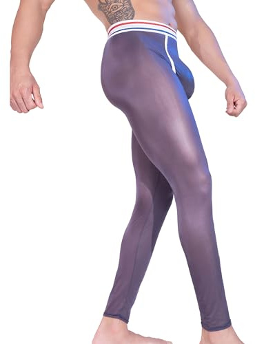 YOOBNG Mens Activewear Leggings Sheer Long Tight Pants Ultra Thin Leggings Nightwear