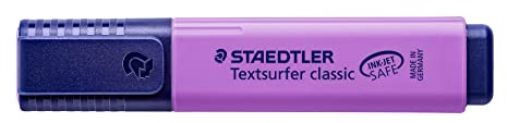STAEDTLER Textmarker Textsurfer classic, violett, großer Tintenspeicher, lange Markierleistung und Lebensdauer, sekundenschnell trocken, Keilspitze 1 - 5mm, 10 Textmarker, 364-6