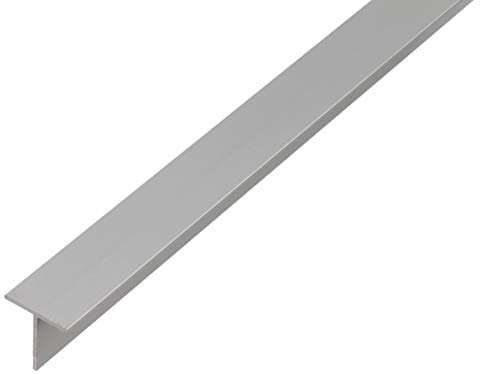 Alberts 473112 Perfil en T, Aluminio, anodizado plateado, 1000 x 15 x 15 mm