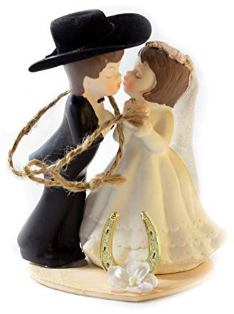 Western Wedding Cake Topper/Table Decoration Kissing Couple (WC2)
