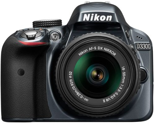 Nikon D3300 SLR-Digitalkamera Kit (24 Megapixel, 7,6 cm (3 Zoll) TFT-LCD-Display, Live View, Full-HD) inkl. AF-S DX 18-55 VR II Objektiv anthrazit