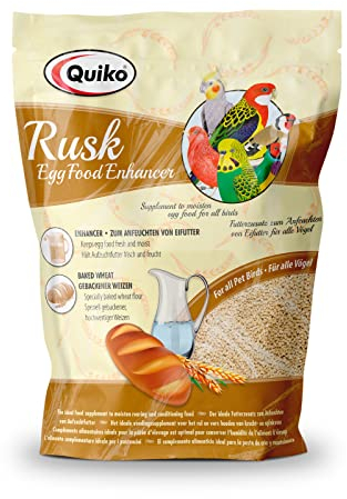 Quiko Rusk 1Kg - Spezialfutterzusatz zum Anfeuchten von Eifutter, Aufzuchtfutter und Weichfutter für Ziervögel