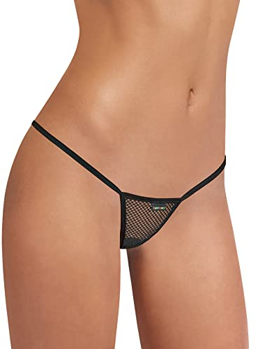 Sohimary 542 Damen Mini Netz String Tanga XS S M 32 34 36 38 Schwarz
