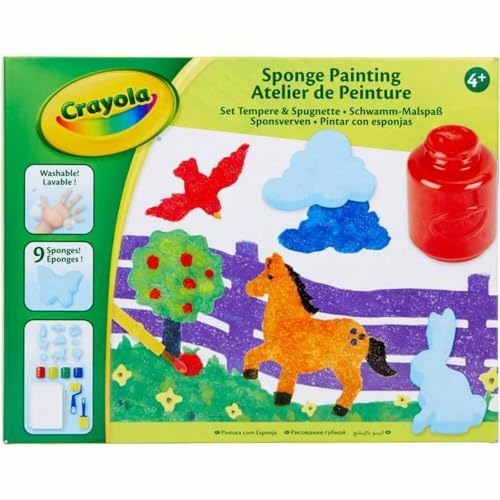 CRAYOLA - Malset mit Abwaschbaren Temperafarben und Schwämmen, Kreative Beschäftigung und Geschenkidee