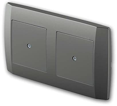 Tapa ciega doble LOGIQ, antracita, con marco doble, tomas ciegas