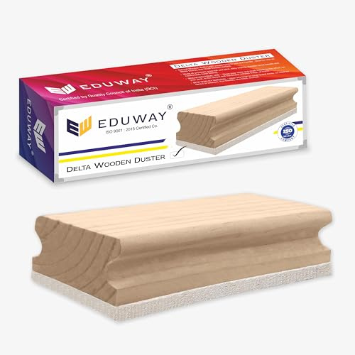 Eduway icke-magnetisk whiteboard och svart tavla suddgummi Woodne Duster|kompatibel med båda whiteboard- Greenboard - 1-pack