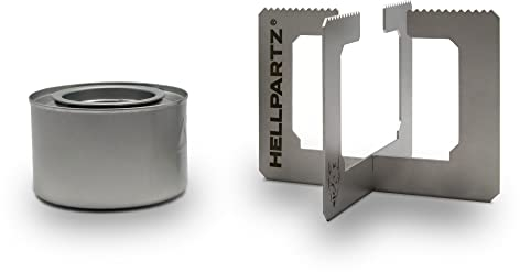 HELLCAMP - Topfkreuz, Topfhalter, Kreuzständer, easyPro Outdoor Campingkocher Set - aus hochwertigem Edelstahl inklusive Brennpaste und Tragebeutel von HELLPARTZ – Made in Germany