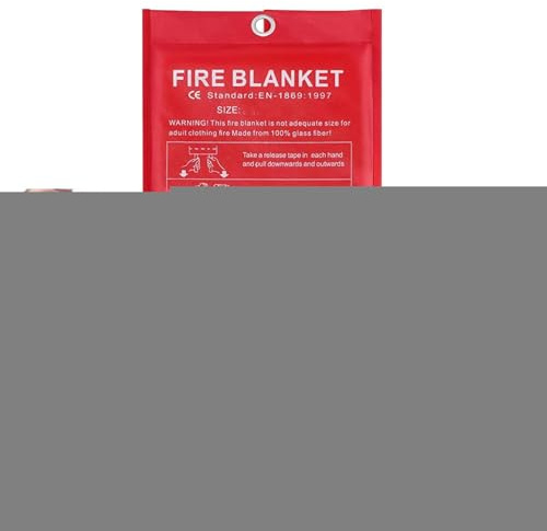 1/2 unidades de cobertura antiincendios – cobertura ignífuga de 1 x 1 m, protección contra altas temperaturas | cobertura de seguridad contra incendios para uso en camping, barbacoa, oficina y almacén