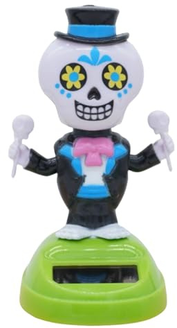 Figurines Dansantes à Énergie Solaire | Ornement Fantôme Oscillant pour Voiture - Décoration Originale - Figurine Squellette Collectionnable pour Intérieur de Voiture et Décoration