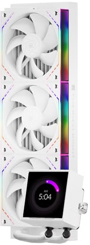 TR Thermalright Peerless Vision 360 ARGB Blanc Refroidisseur de processeur liquide, écran LCD IPS 3,95 pouces avec résolution 480x480-Magnétique, 360mm Aio, pour AM4/AM5, LGA1851/1700/115x
