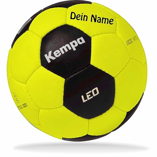 Kempa Handball gelb/schwarz Größe 1 mit Aufdruck Name