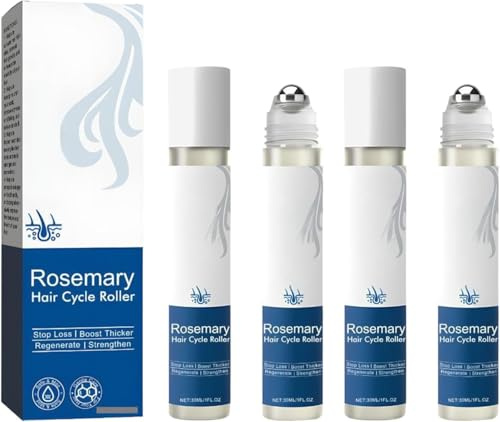 Siero Roll-On al Rosmarino per la Crescita dei Capelli, 30 ml x 2 – Siero Bloccante del Cuoio Capelluto che Favorisce il Flusso di Ossigeno, Riduce la Perdita