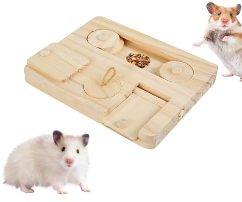 Juguetes de Enriquecimiento para Conejos - de Madera dispensador de Comida para Mascotas pequeñas | Juguetes para Roedores | para Hámster, Ratones, Conejos en Hogar y Juego