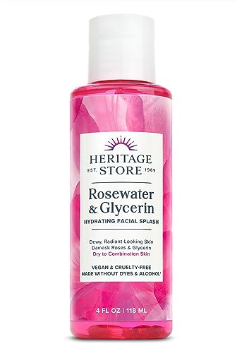 Heritage Store Body Oil, Rosewater and Glycerin, 4 Ounce
