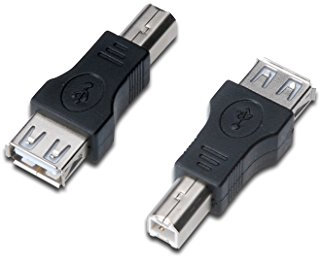 Electrónica Rey Connettore Adattatore 2.0 da USB Femmina di Tipo A a USB Maschio di Tipo B, Nero