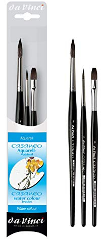 da Vinci, CASANEO, Aquarellpinael CASANEO-Set, Synthetikfasern, Künstlerpinsel, Aquarellmalerei, flüssige Acrylfarben, Made in Germany, Set, Größe 0
