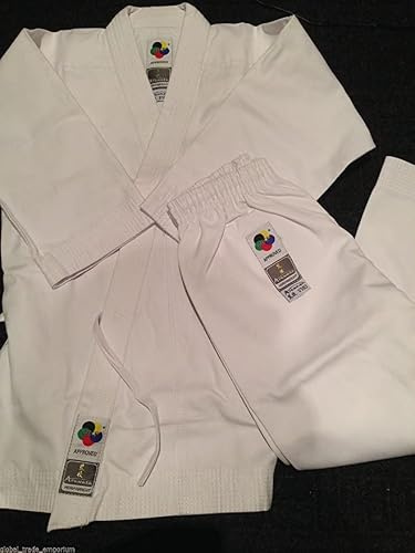 NEW ARAWAZA WHITE KIDS WKF KARATE SUIT GI UNIFORM HEAVYWEIGHT 12oz (2/150)