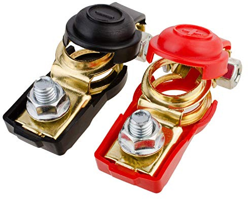 GTIWUNG Batterieschalter, Batterie Polklemmen Autobatterie Schnellklemmen Batterieklemmen Steckverbinder Auto Batterieclips Anschlussklemmen Batterie Boot KFZ PKW (1 Paar)