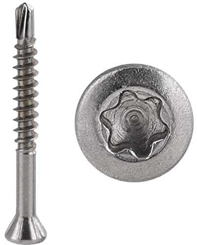 FASTON Dielenschrauben mit Linsenkopf 3,2x40 mm Edelstahl A2 V2A (200 Stück) TORX Innensechsrund kleiner Zierkopf Holzschrauben