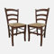 Dmora - Set aus 2 klassischen Holzstühlen, für Esszimmer, Küche oder Wohnzimmer, Made in Italy, cm 44x45h87, Sitzhöhe cm 43, Nussbaumfarbe