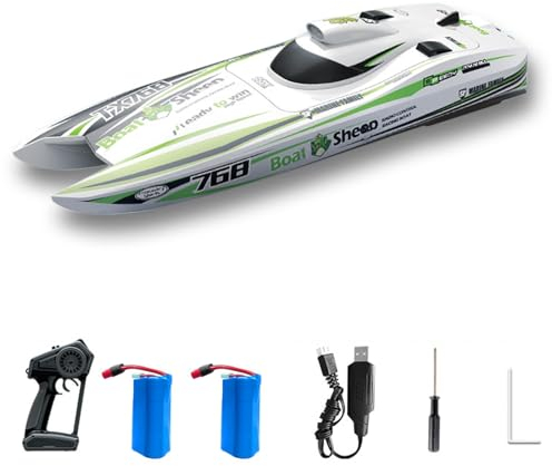 Goolsky Ferngesteuertes Boot, 2,4 GHz, hohe Geschwindigkeit, 30 km/h, bürstenloser Turbojet-Schnellboot, ferngesteuertes Schiff, Kühlung, wasserdicht