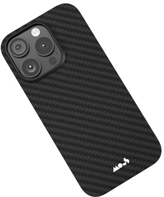 Mous for iPhone 16 Pro Max Case Slim MagSafe Compatible - Super Thin Carbon Fibre - Magnetic Phone Cover Black